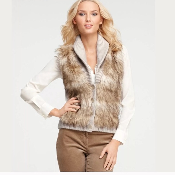 Ann Taylor Jackets & Blazers - Ann Taylor faux fur sweater vest